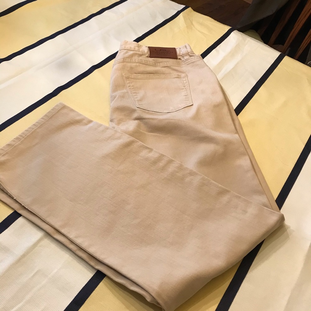 Ralph Lauren khaki straight legged jeans Sz 14w